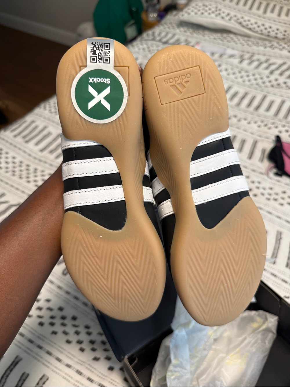 adidas Black and White Lace-Up Ballet Flats - Picture 6 of 6